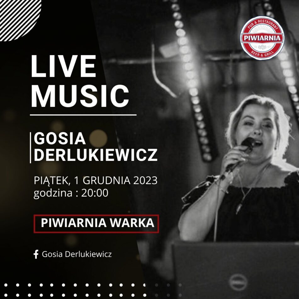Live Music – GOSIA DERLUKIEWICZ – 1.12.2023 20:00